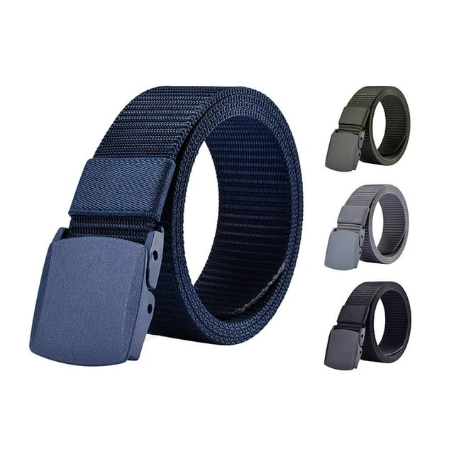 JUNWELL Nylon Belt Adjustable Exquisite Plastic Buckle Men Lightweight Waist Belt for Daily Wear