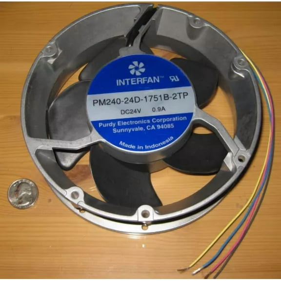 Fyna -Industrial 172 Mm Round Fan - 24 Vdc - Aluminum Case - 250 Cfm 5 Blade Impeller