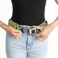thumbnail image 6 of Buckle-Down Belt, Seatbelt Buckle Belt, Dont Sweat My Swag Neon Green Black Red, Youth 22 to 32 Inches, 6 of 9