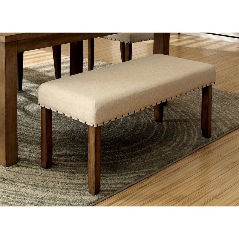 Furniture of America Spier Fabric Dining Bench in Natural Tone