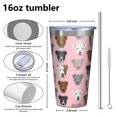 thumbnail image 4 of 16oz Tumblers Pit Bull Terrier Stainless Steel Vacuum Insulated Double Wall Travel Tumbler Cups Mug with Lid and Straw,Cleaning Brush for Coffee,Tea, 4 of 4
