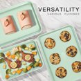 thumbnail image 5 of 9-Piece Baking Pans Set Nonstick, Stackable Non Toxic Bakeware Sets with Diamond Texture, Oven Pan Set for Cooking, Includes Cookie Sheet with Rack, Cake Pan, Roasting Pan, Muffin Tin, Green, 5 of 6