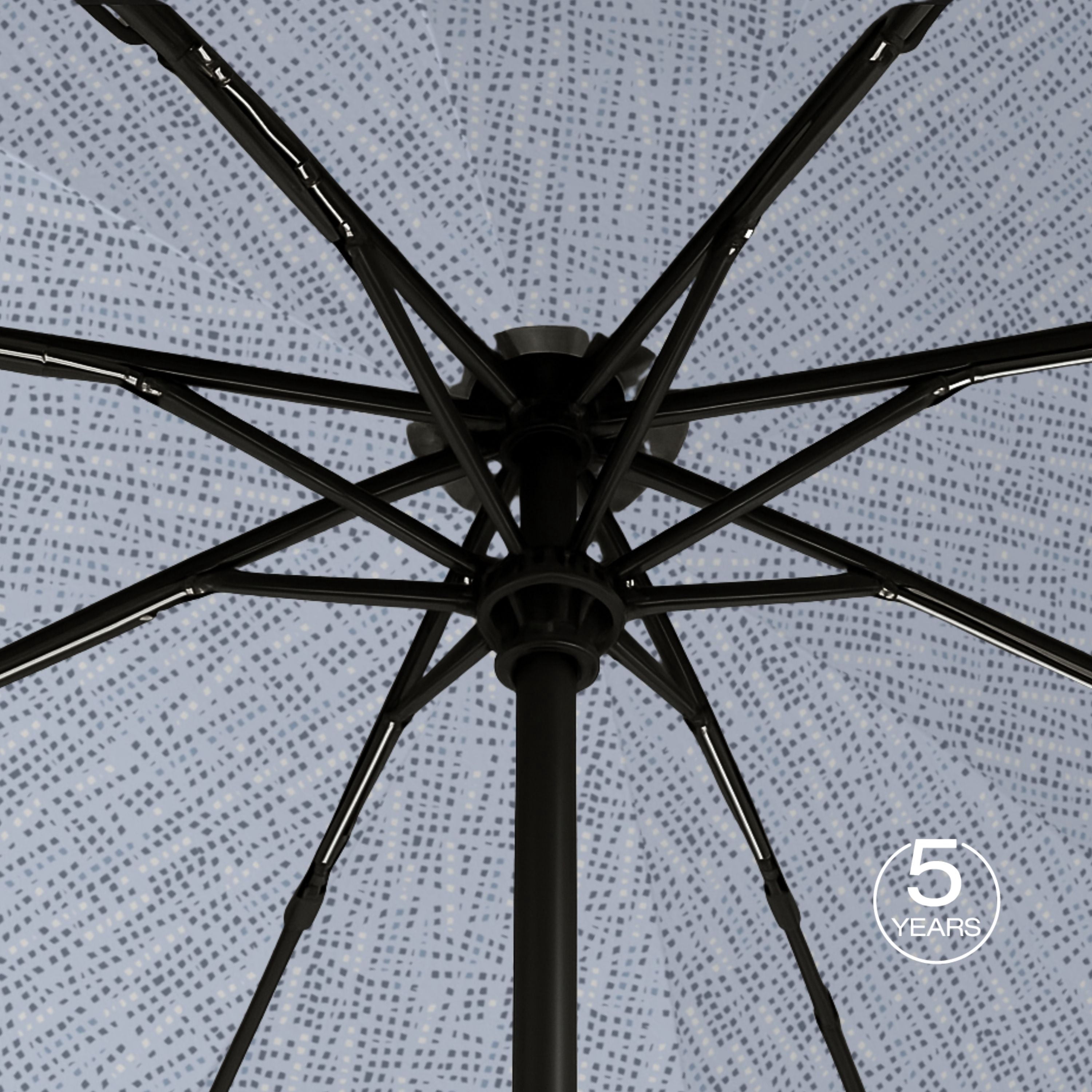 Knirps A.200 Medium Duomatic Windproof Rain Umbrella for Adults in Domino Malibu – Automatic Open Close Design, 38.5" Wind Resistant Canopy, Durable Steel Frame, Travel Case Included