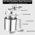 thumbnail image 2 of 304 Stainless Steel Grease Strainer and Container - 1.8 L/1.9 Quart Large Oil Storage Pot Grease Keeper with Dust-Proof Lid & Easy Grip Handle - for Bacon, Kitchen Cooking or Frying Oil, 2 of 6