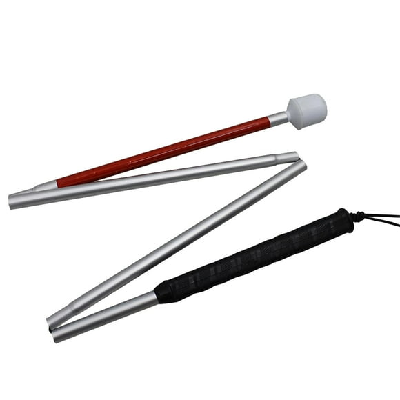 Bastón ciego plegable Bastones ciegos para caminar Plegable Plegable hacia abajo 4 secciones Aleación de aluminio Bastones de guía estables Bastón de Salvador bastón ciego plegable