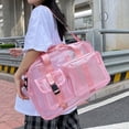 thumbnail image 3 of Backpack for Men Clear Gym Beach Transparent Tote Backpack Large Capacity Travel Daypack Pink One Size, 3 of 5