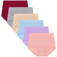 thumbnail image 4 of Loritta Underwear for Women Cotton High Waisted Briefs Full Coverage Panties for Ladies 6 Pack, Size S-2XL, 4 of 7
