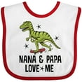 thumbnail image 3 of Inktastic Nana and Papa Love Me Dinosaur Grandson Boys Baby Bib, 3 of 4
