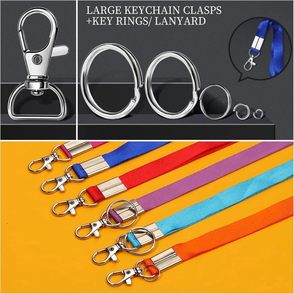 Oasiva 265Pcs/Set Swivel Snap Hook and Key Rings with Chain Jump Rings Connectors