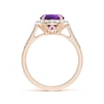 thumbnail image 2 of ANGARA Natural 1.7 Ct. Amethyst with Diamond Halo Engagement Ring in 14K Rose Gold for Women (Ring Size: 3.5), 2 of 10