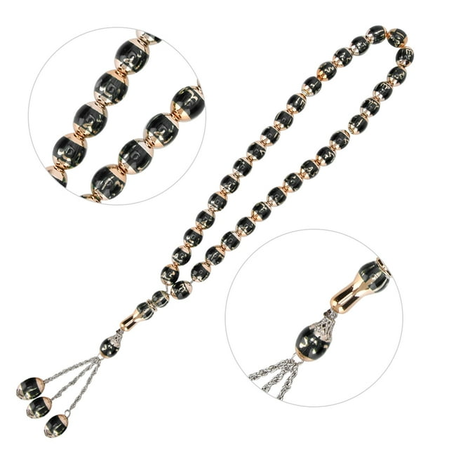 Chapelet Musulman, Résine Unisexe Perles de Prière Musulmanes Rond Mots Rediing Chapelet Adoration Fournitures Accessoire
