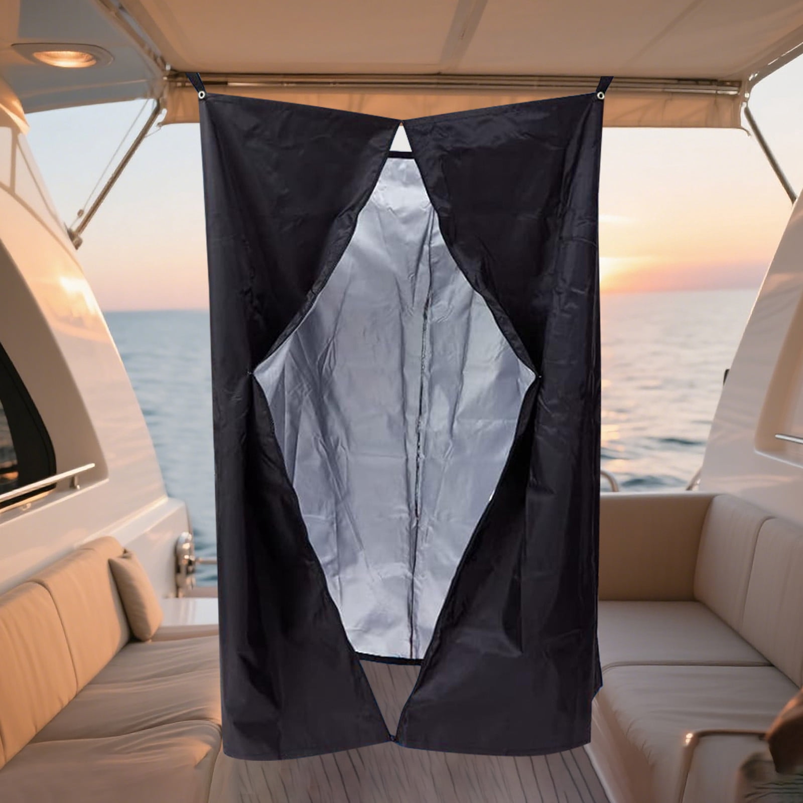 Heavy Duty Marine Privacy Curtain Portable Boat Changing Room Hanging Privacy Tent for Pontoon Yacht Outdoor Use