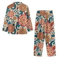 thumbnail image 3 of DISNIMO Mandala Flower Print Womens 2 Piece Pajama Sets Soft Button Up Sleepwear with Matching Long Pants Loose Fits Nightwear with Pockets Long Sleeve Sleepwear Button Down Comfywear Loungewear, 4XL, 3 of 7