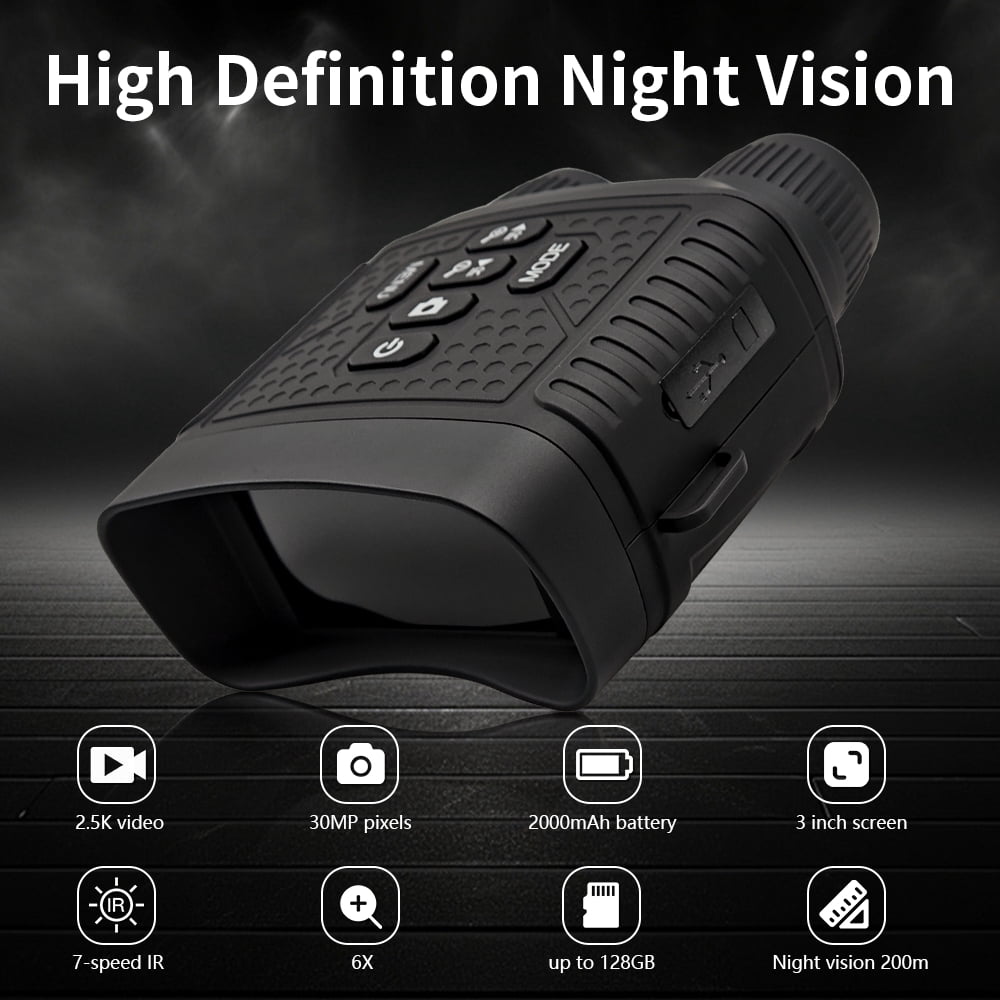 6X Digital Zoom Night Vision Binoculars for Adults - 3" Screen, Long Battery Life Night Vision Goggles, Ideal for Hunting, Camping, Security & Outdoor Low-Light Observation