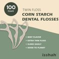 thumbnail image 2 of Natural Dental Floss Picks (100 Count) - Vegan, Eco Friendly, Sustainable Dental Flossers - Twin Floss (Mint), 2 of 4