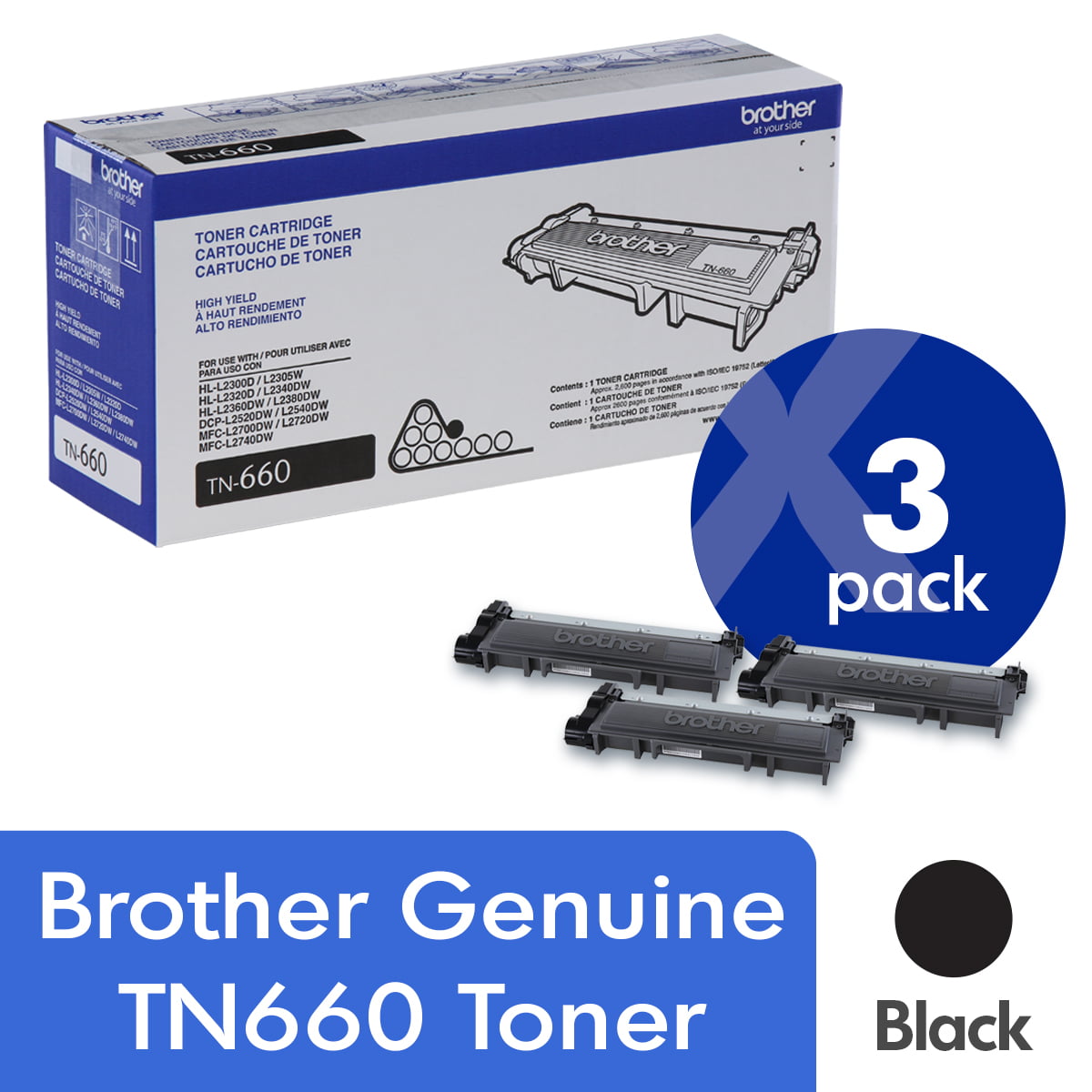 Brother Genuine High Yield Toner Cartridge, TN760, Page Yield Up 