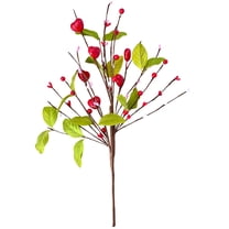 Valentine's Day Fake Flowers,15.75'' Valentine’s Day Gifts Decorations,Artificial Berry Flower Stems Red Heart Shaped Berry Picks for Valentine’s Day,Propose,Wedding,Anniversary Decor(Red)