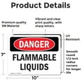 thumbnail image 2 of (2 Pack) Flammable Liquids OSHA Danger Sign 10 Inch X 7 Inch Vinyl Label Decal Sticker Weather Resistant, UV Protected for Workplace, Business, and Construction Site, Made in the USA, 2 of 7