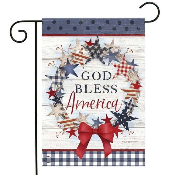 Briarwood Lane American Wreath Rustic Garden Flag