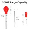 thumbnail image 3 of Turkey Basters for Cooking Stainless Steel Turkey Baster Injector Set with Silicone Suction Bulb - Includes 2 Detachable Needles and Cleaning Brush (RedRed), 3 of 7
