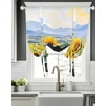 thumbnail image 5 of Sunflower Filed Tie Up Curtains for Window, Thermal Insulated Balloon Shade Adjustable Rod Pocket Curtains Valance Panels for Kitchen Bathroom Cafe 42 x 54 Summer Mountain Botanical Blossom, 5 of 6