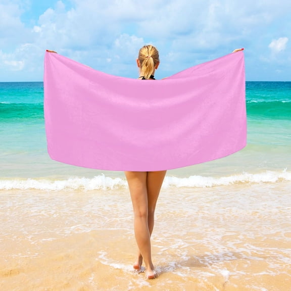 Ryvnso Light Pink Background Oversized Beach Towel Microfiber Bath Blankets Swimming Fitness 37" x 74"