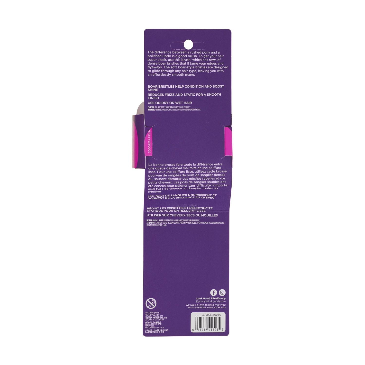 Goody Styling Essentials Smooth Blends Boar Ceramic Round Hair Brush, 1 Ct