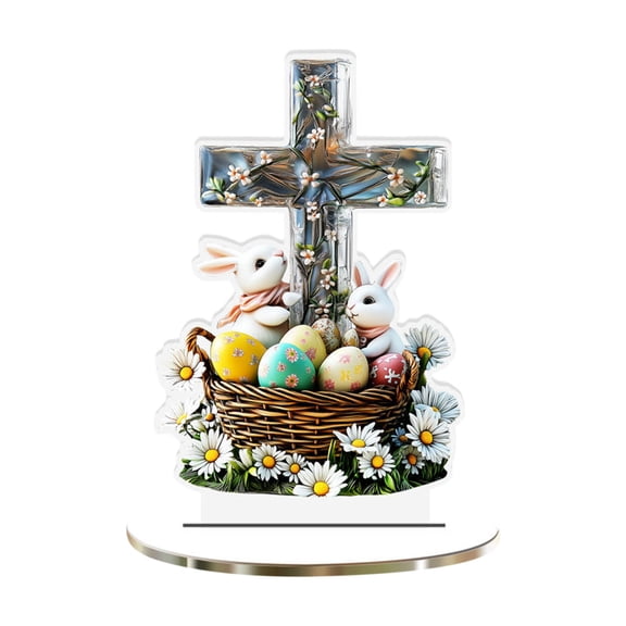 BVEBJDX Easter Acrylic Table Decorations Centerpieces Religious Christian Vintage Easter Decor for Home, for Holiday Vision Decor Themed Decorative