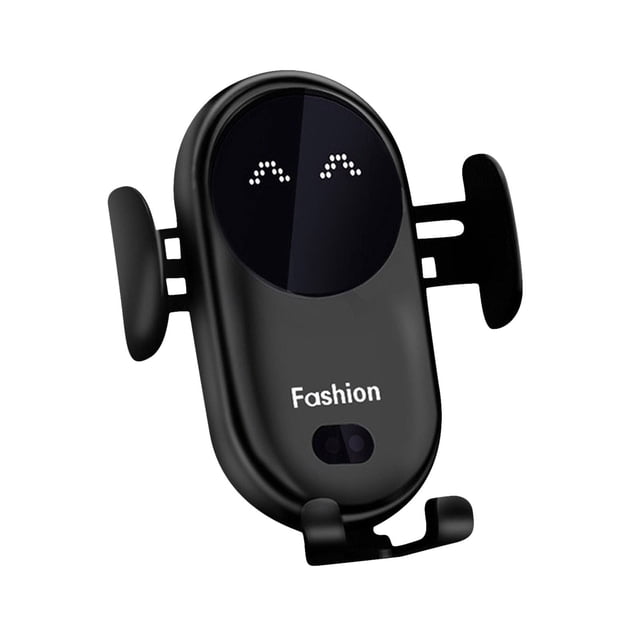 Smart Infrared Sensor Car Phone Mount with 15W Fast Wireless Charging, Auto Clamping Suction Cup Bracket for Dashboard