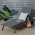 thumbnail image 4 of Costway 2PCS Patio Lounge Chair Chaise Adjustable Back Recliner W/Wheels Grey, 4 of 8