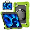 thumbnail image 2 of Case for iPad Air 5th Generation/iPad Air 4th Generation 10.9 inch, 360 Rotating Stand Handle Shoulder Strap Heavy Duty Shockproof Cover, Lime, 2 of 7