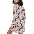 thumbnail image 2 of joogoo Cat Geometry Art Women's Long Sleeve Nightgown Sleepwear XXL, 2 of 8