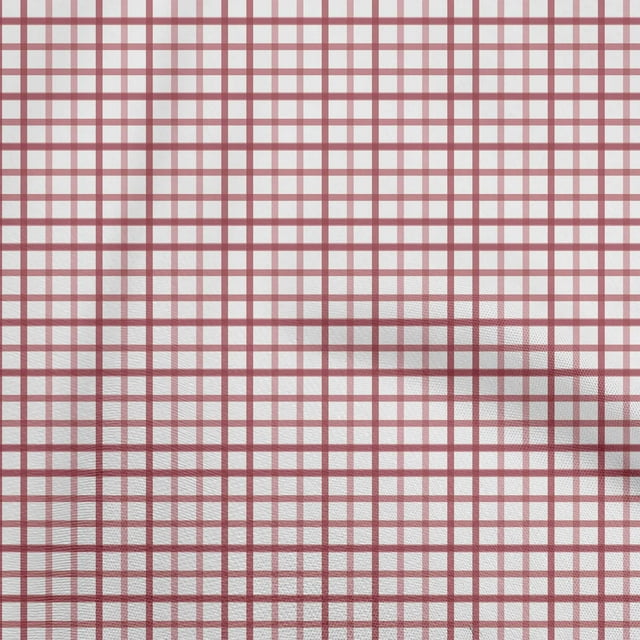 oneOone Rayon Red Fabric Check Fabric For Sewing Printed Craft Fabric By The Yard 56 Inch Wide