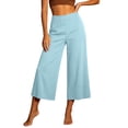 thumbnail image 2 of Utoimkio Women's High Waist Wide Leg Cropped Pants Casual Flowy Culottes for Women, 2 of 5