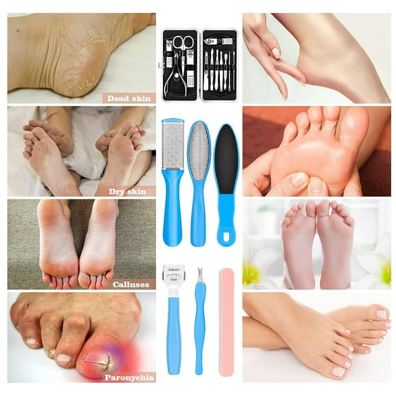 1Set Pedicure Kits, 23 in 1 Callus Remover for Feet, Stainless Steel Foot Care, Foot File Foot Rasp Dead Skin for Women Men