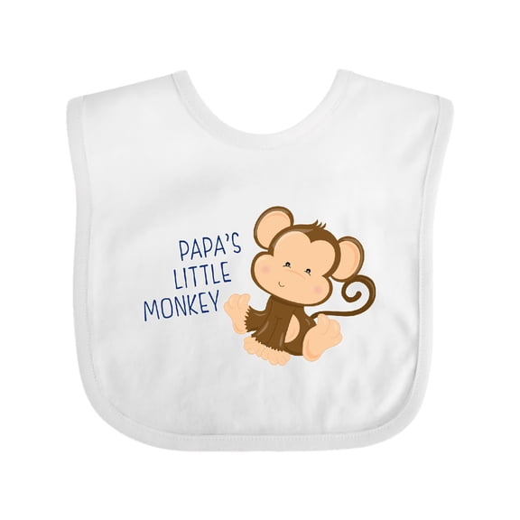 Inktastic Papa's Little Monkey Boys or Girls Baby Bib