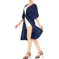 thumbnail image 3 of HAPPY BAY Women's Viscose Summer Beach Plus Size Front Open Kimono Beachwear Duster Cardigan 2X-3X Aqua_AC10, 3 of 5