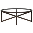 thumbnail image 6 of Tcbosik 46" Coffee Table with Glass Top, Oval Center Table with Wood Legs for Living Room, Cherry, 6 of 9
