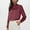 Red, variant on Aueoeo Women Satin Blouses Casual Long Sleeve Round Neck Silk Shirts Elegant Dressy Business Work Tunic Top