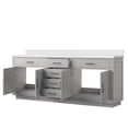 thumbnail image 2 of Abbey 84 in W x 22 in D White Oak Double Bath Vanity and White Quartz Top, 2 of 7