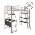 thumbnail image 3 of DHP Sage Studio Twin Metal Loft Bed with Integrated Desk and Shelves, Silver, 3 of 10