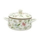 thumbnail image 2 of Olla de cocina esmaltada, olla de cocina de doble asa, multiusos, resistente al calor con tapa flor, 2 of 9
