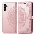 thumbnail image 2 of SaniMore for Samsung Galaxy A13 5G 6.5" 2021 Wallet Case with Embossed Mandala PU Leather Flip Protection Wrist Strap Credit Card Holder Pocket Kickstand Shockproof Case for Galaxy A13 5G, Rosegold, 2 of 9
