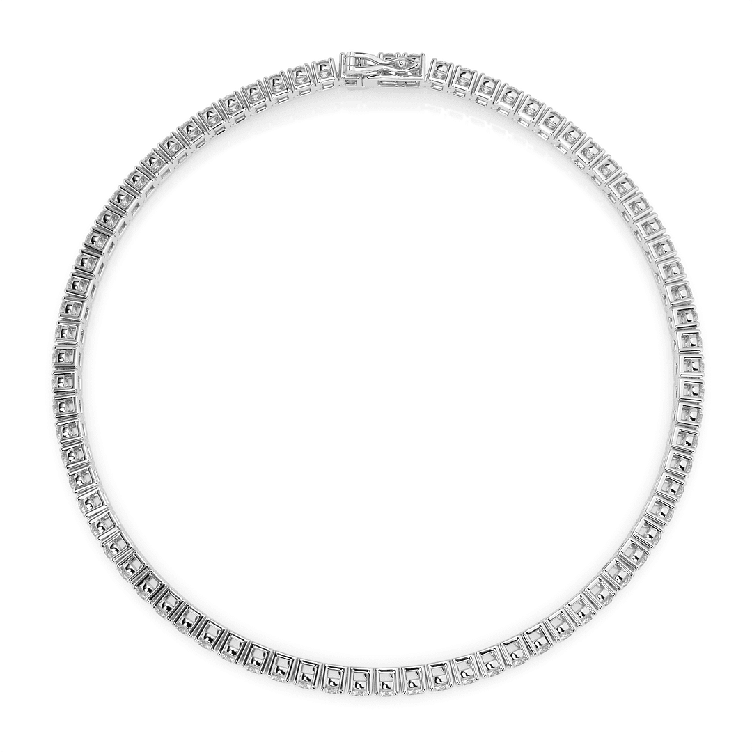Moissanite Tennis Bracelet for Women and Men, 18K White Gold Plated Sterling Silver Bracelet, 2mm-5mm Lab Created Simulated Diamond Bracelets for Brides/Birthday/Valentine's Day Gift (5.3 Carat)