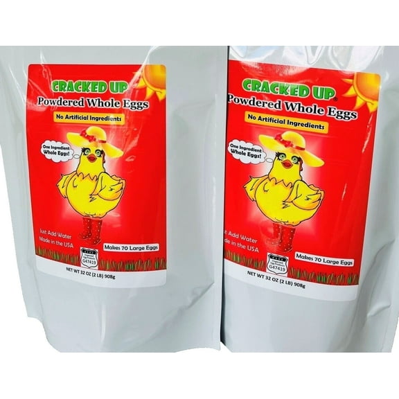 Whole Powdered Egg, 2 Pack, 4 Pounds Total, Makes 140 Large Eggs, Farm Fresh Eggs, Best Prices, Emergency, Survival, Camping, Long Shelf Life