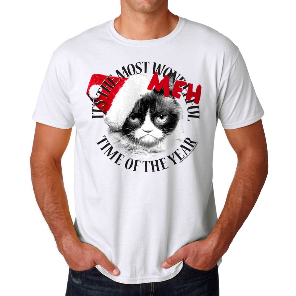 Grumpy Cat Grumpy Cat Grumpy Meh Men's White Tshirt NEW Sizes S2XL