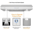 thumbnail image 2 of Awoco 36" Super Slim Under Cabinet 6-Electronic Buttons Stainless Steel Range Hood, 2 of 6