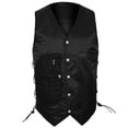 thumbnail image 6 of ARD Men's Black Cowhide Leather Classic Motorcycle Side Laces Biker/Club Vest (Large), 6 of 7