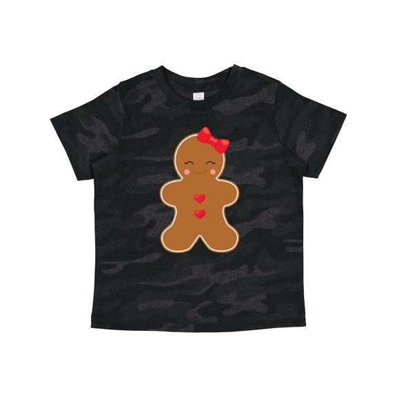 Inktastic Gingerbread Girl, Hearts, Cookie, Biscuit, Xmas Girls Toddler T-Shirt