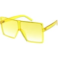 thumbnail image 2 of Super Oversize Translucent Square Sunglasses Flat Top Color Tinted Flat Lens 69mm (Yellow), 2 of 4